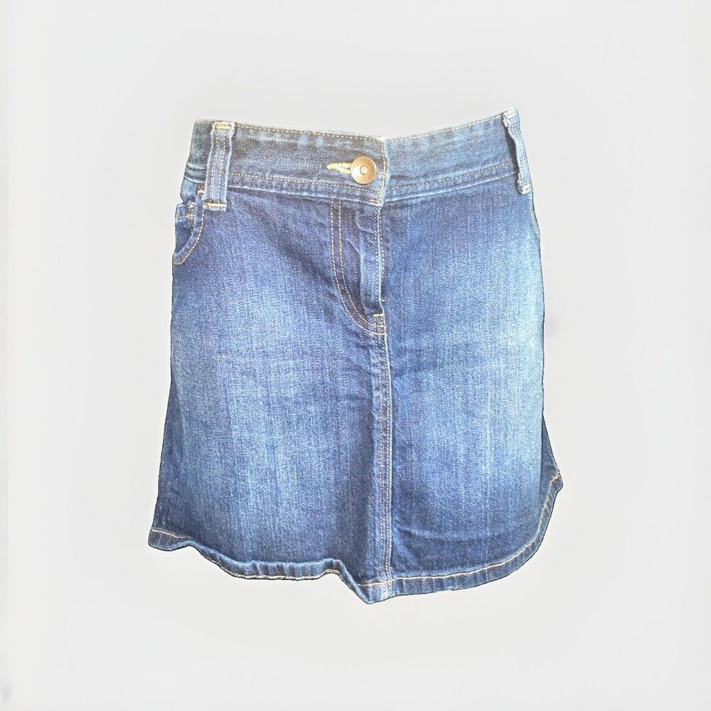 Tommy Hilfiger Womens Blue Solid Denim Mini Skirt Cotton Spandex Zip 10